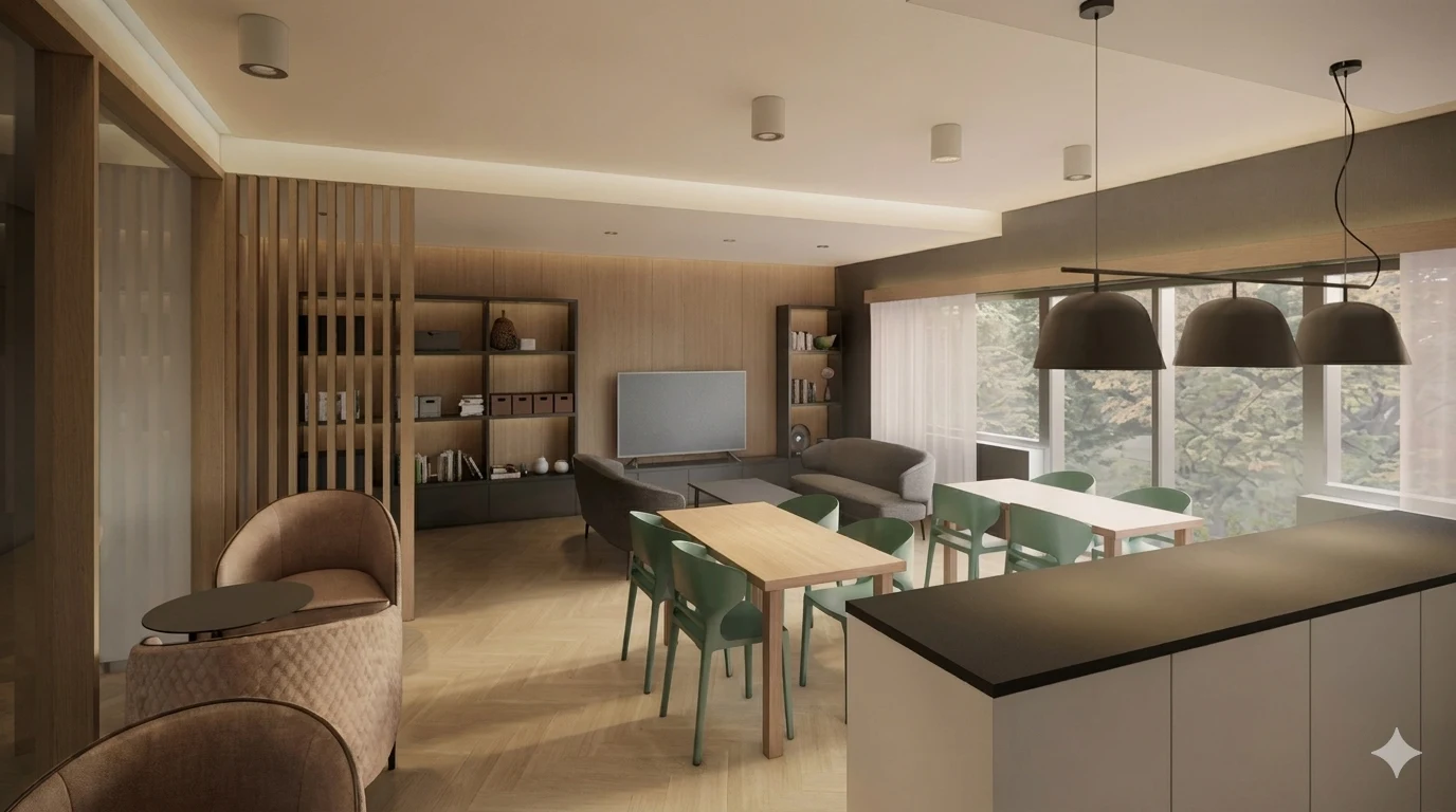 Proposed communal dining visualisation